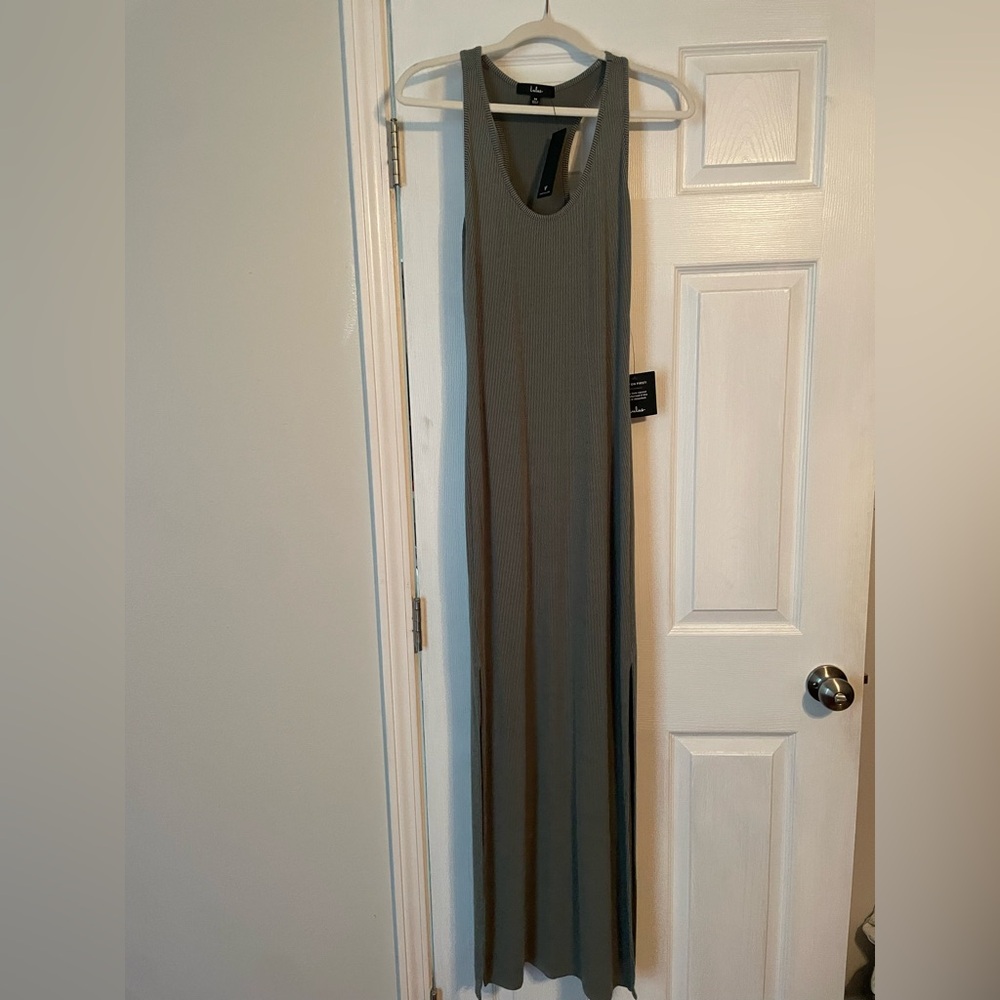 Lulu's Sage Green Sleeveless Maxi Dress